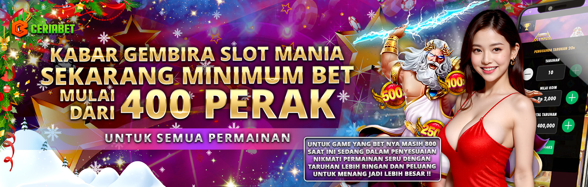 BET 400 PERAK UNTUK SEMUA PERMAINAN